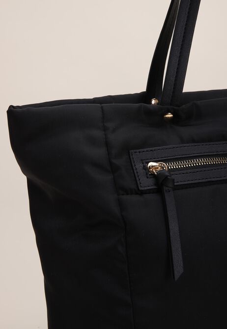 Womens Black Soft Padded Tote Bag